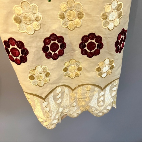 Custom African Dashiki Pant Set Embroidered Eyelet - Yellow - Picture 6 of 7